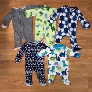 Newborn Cotton Sleepers Pajamas Lot of 5